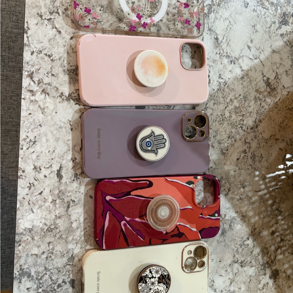 Pink and Purple Smartphone Cases with Ring Holders